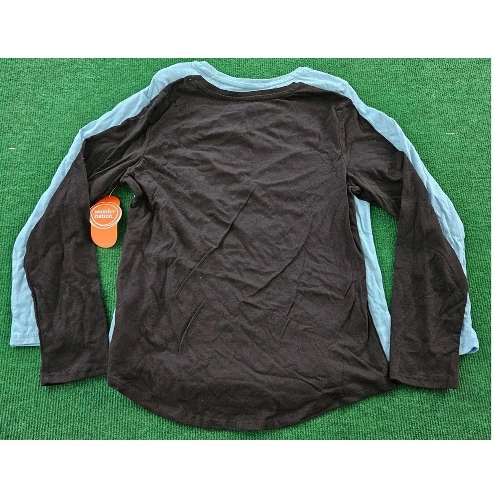 Wonder Nation Girls 2 Pack Long Sleeve T-Shirts Size L 10-12 Just Be You Be Kind - Picture 6 of 7